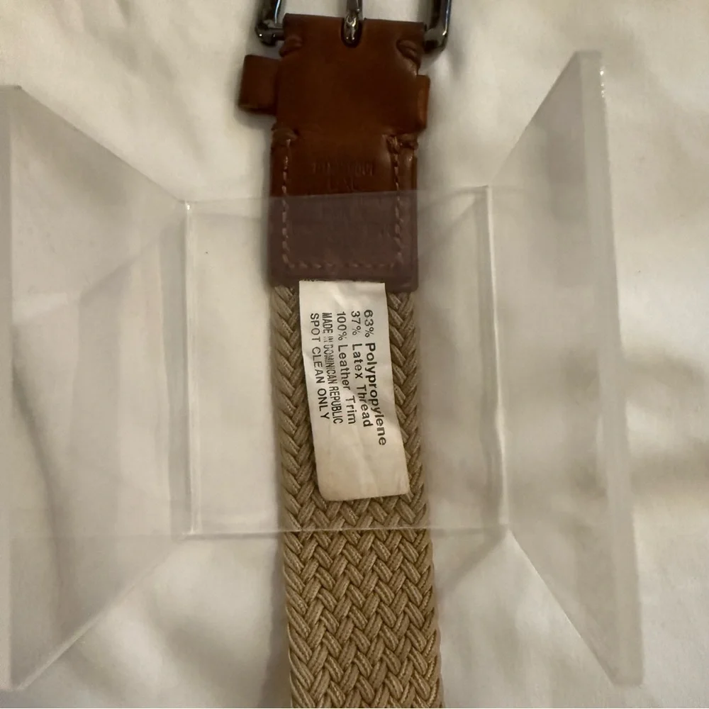 EUC Tommy Bahama Tan Stretch Webbed Belt L/XL Sized